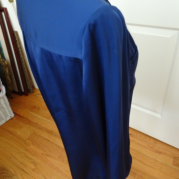 Royal Blue Front Button Long Sleeve Blouse Size M - Picture 6 of 8